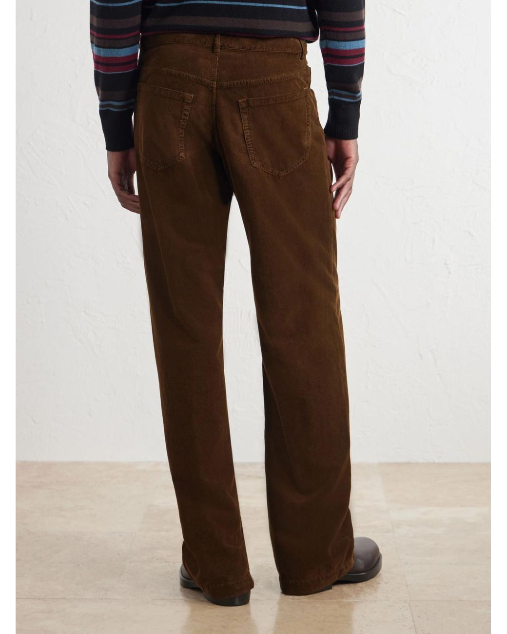 Dries Van Noten Brown Straight-Leg Cotton-Corduroy Trousers for men
