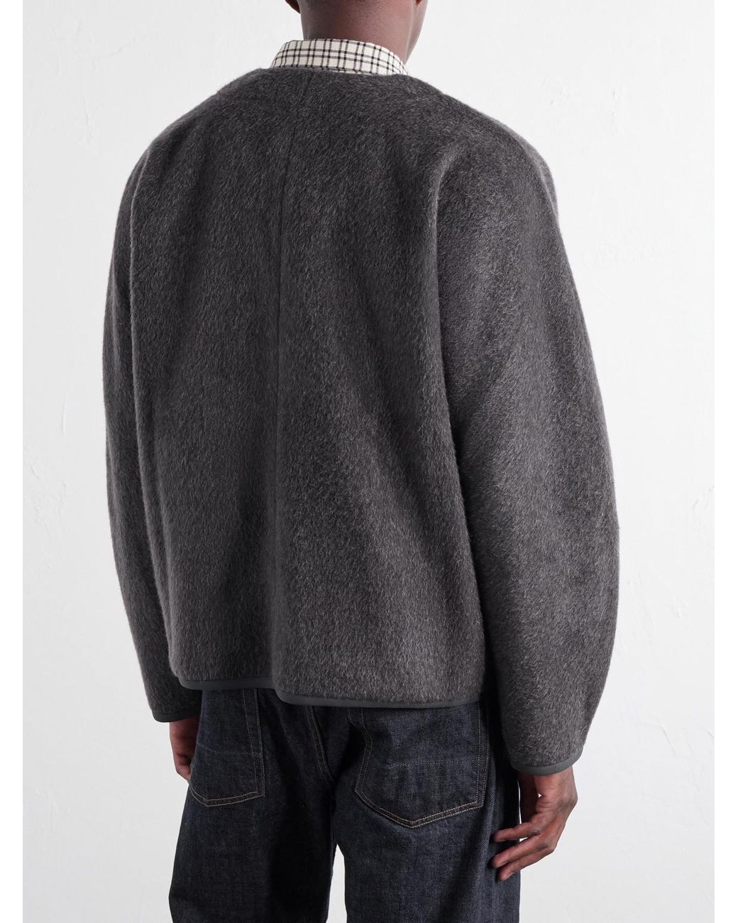 A Kind Of Guise Gray Kaan Brushed Wool-Blend Cardigan for men