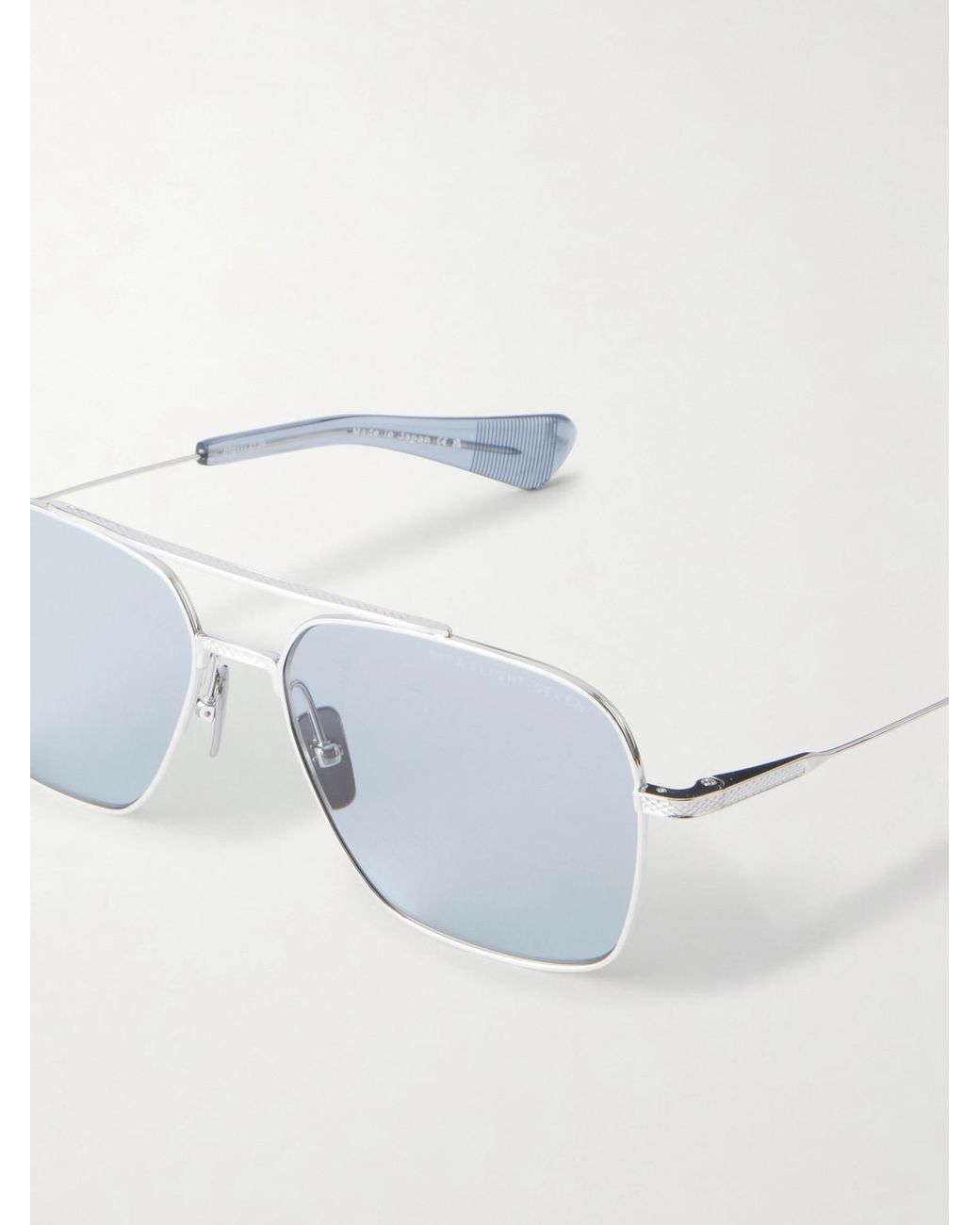 Dita Eyewear Blue Flight-Seven Aviator-Style Titanium Sunglasses for men