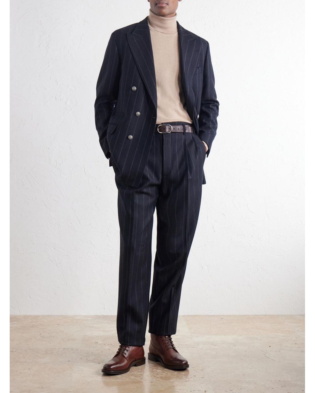 Brunello Cucinelli Natural Cashmere Rollneck Sweater for men