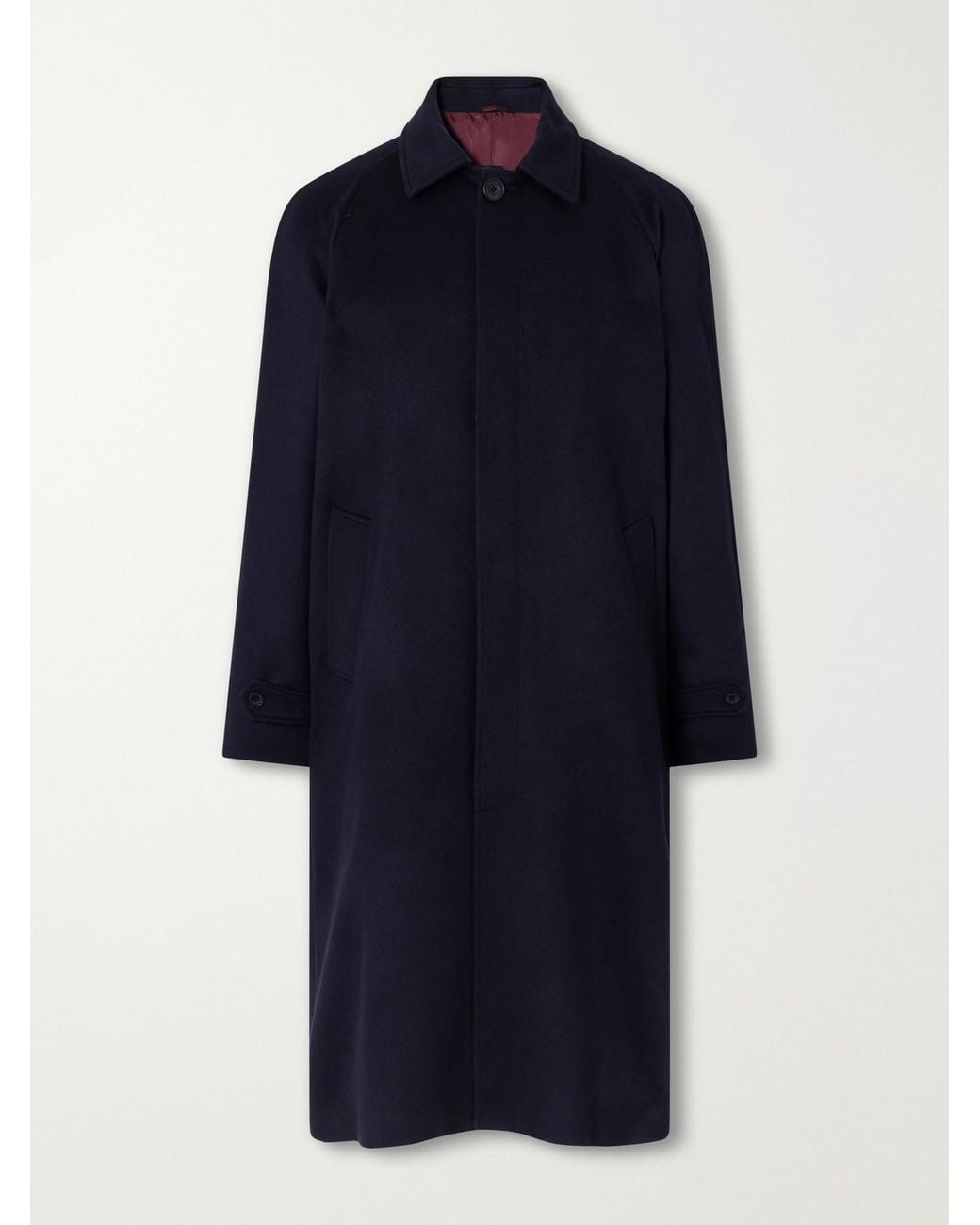 Rubinacci Blue Cashmere-Felt Coat for men