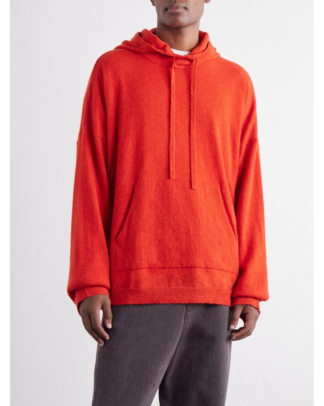 Casey Casey Red Knitted Hoodie for men