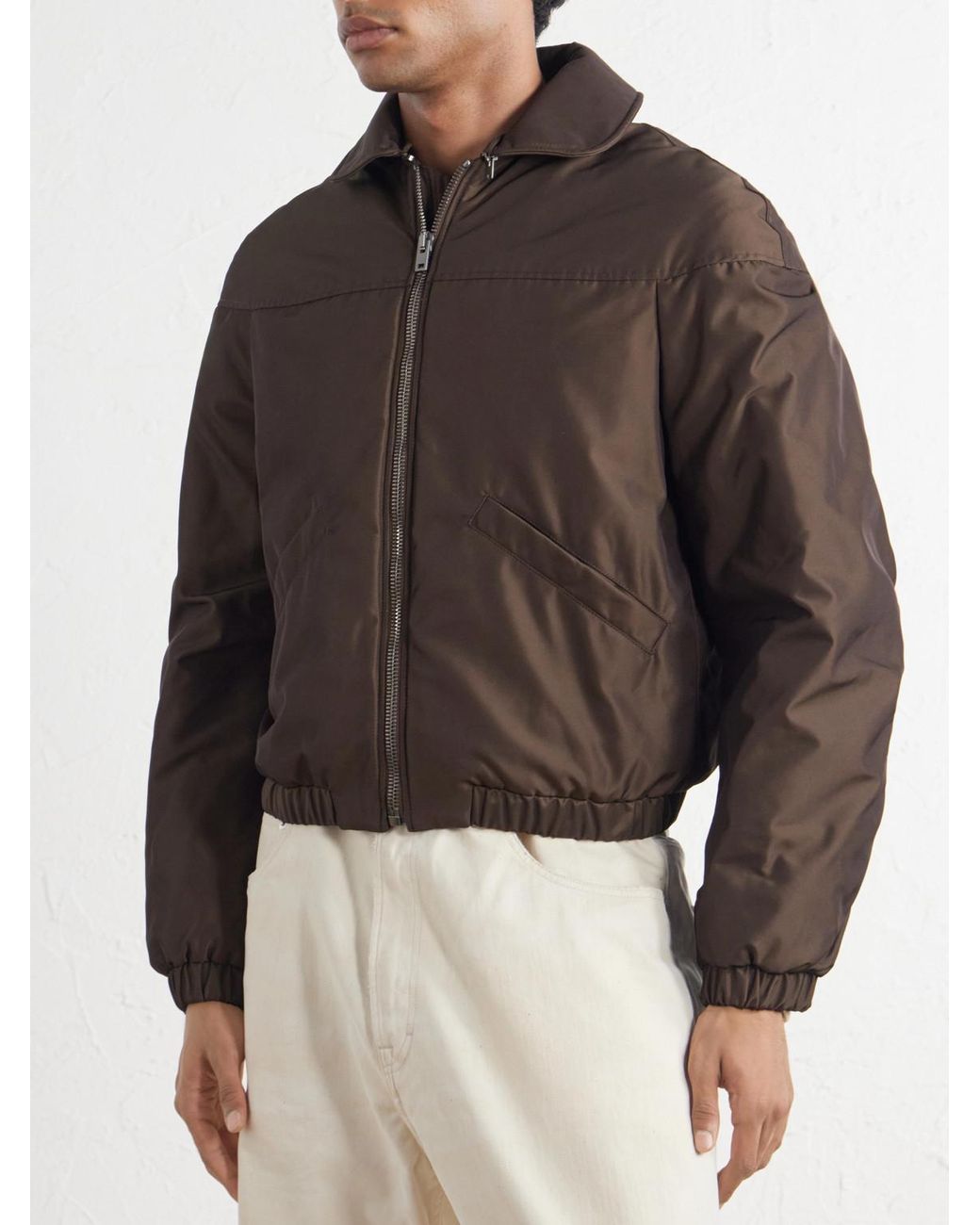 Lemaire Brown Shell Down Blouson Jacket for men