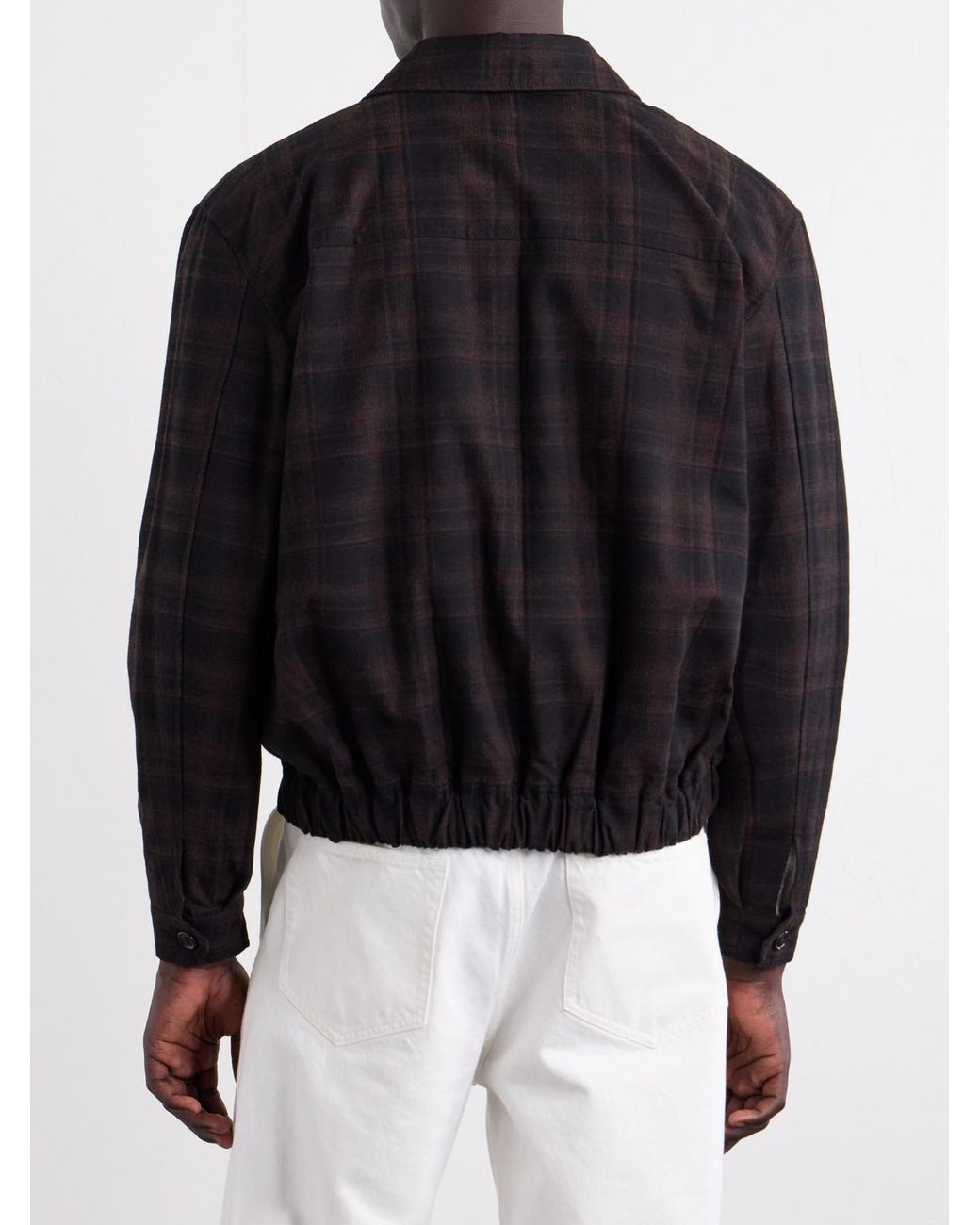 Jeanerica Black Jean Checked Cotton And Wool-Blend Jacket for men