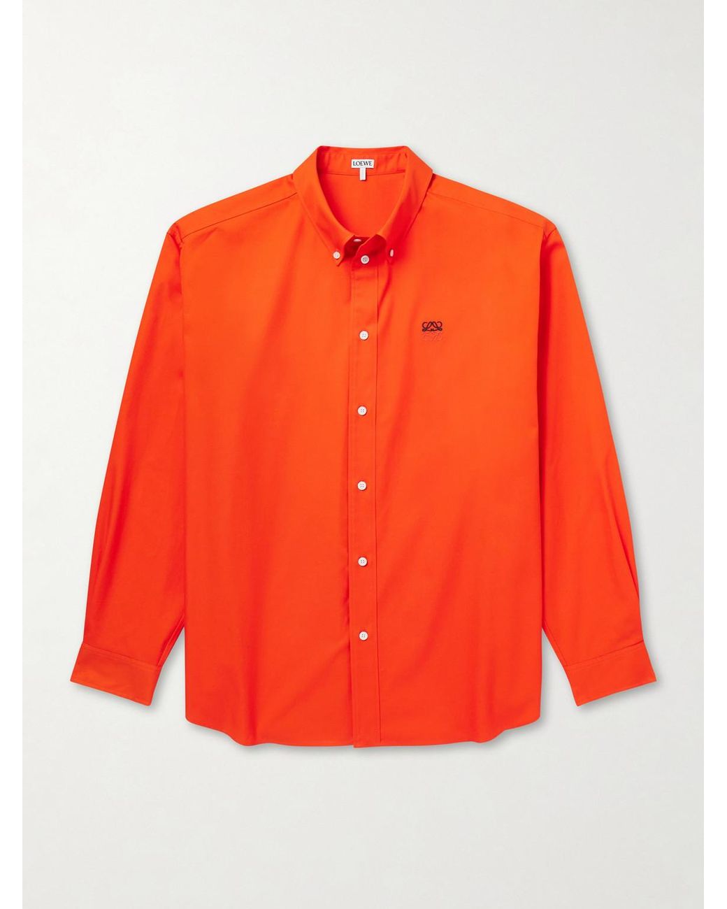 Loewe Orange Anagram-embroidered Cotton Shirt for men