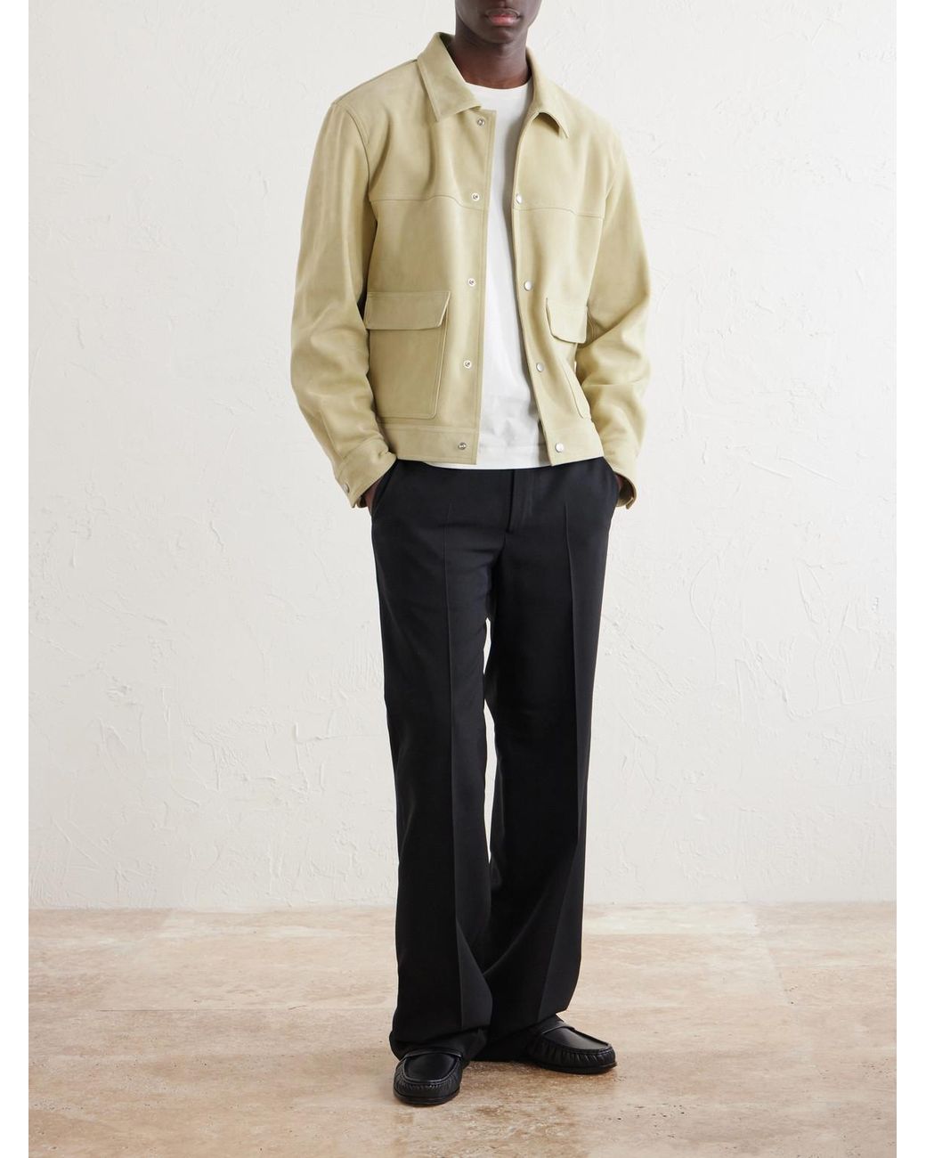 FRAME Natural Suede Trucker Jacket for men