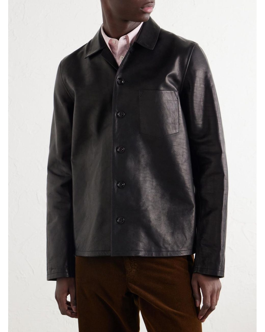 Our Legacy Black Private Leather Jacket for men