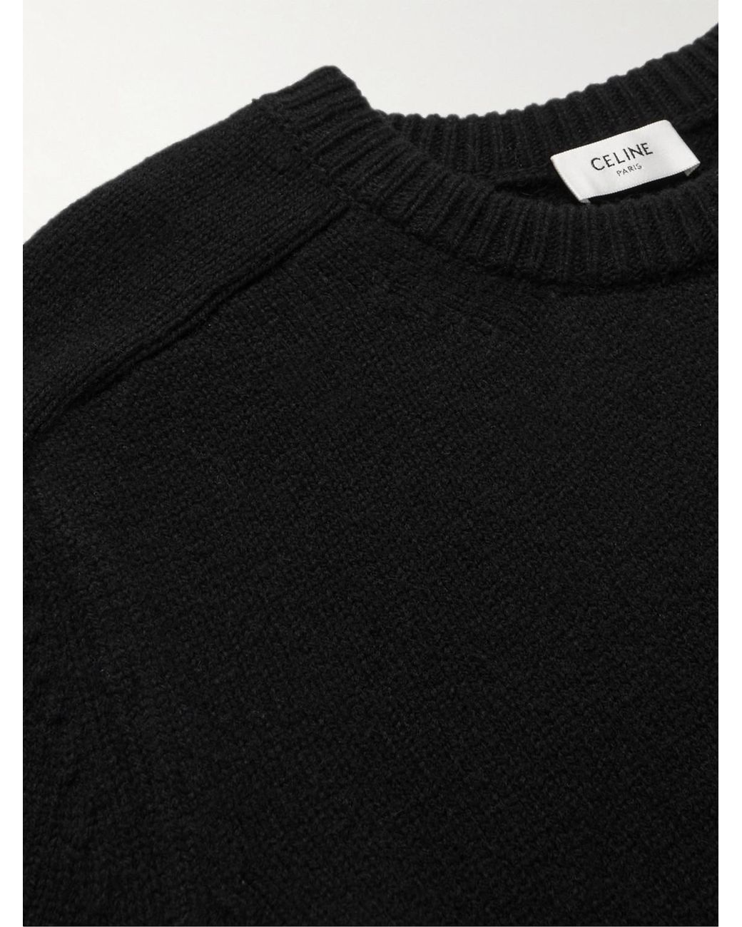 Wool And Cashmere-Blend Sweater di Céline in Black da Uomo