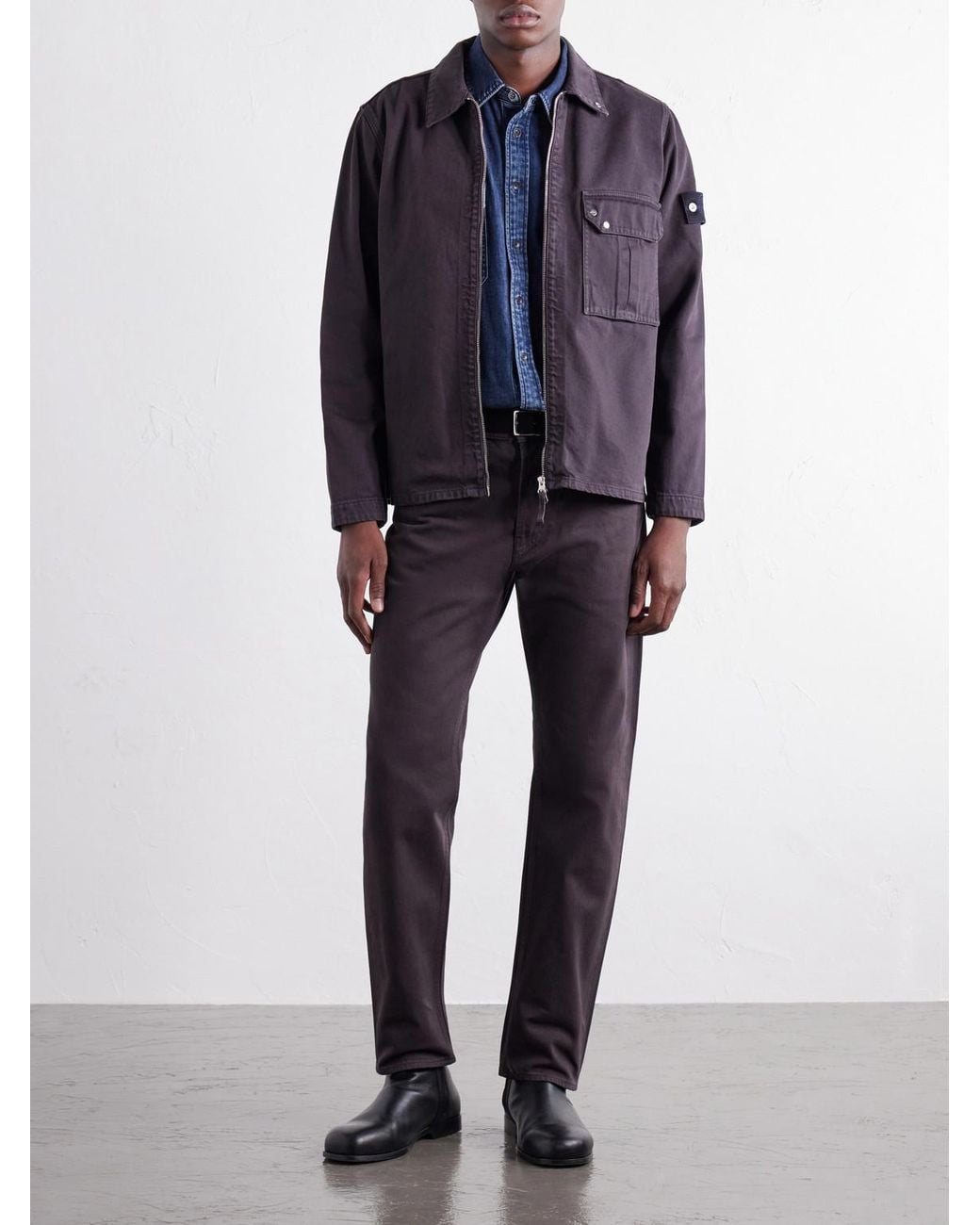 Stone Island Blue Denim Straight-Leg Regenerative Cotton Jeans for men
