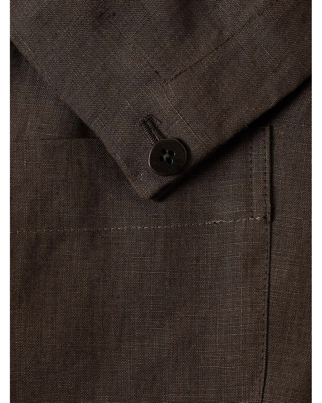 STÒFFA Brown Unstructured Washed-Linen Blazer for men