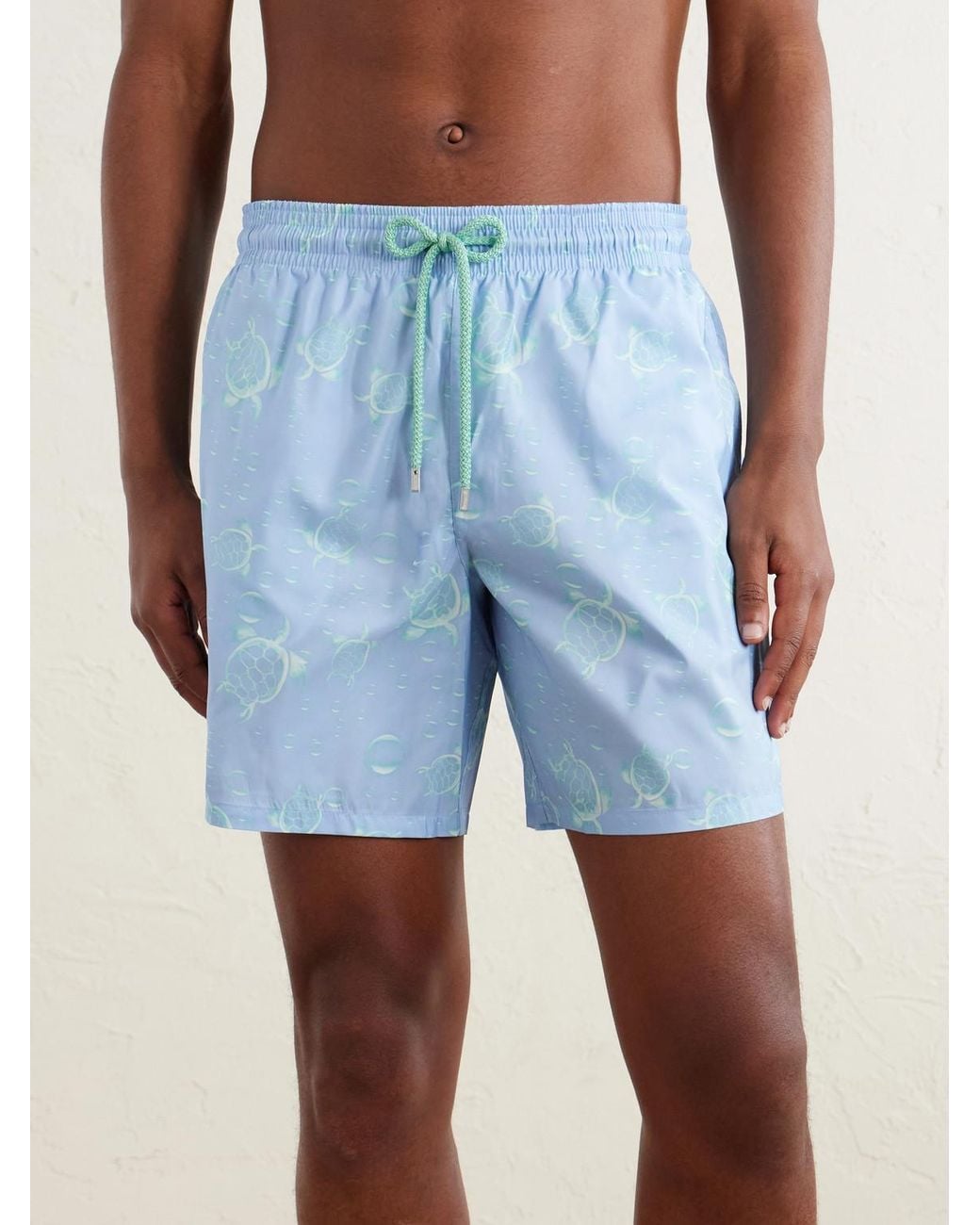 Vilebrequin Blue Mahina Straight-Leg Mid-Length Printed Swim Shorts for men
