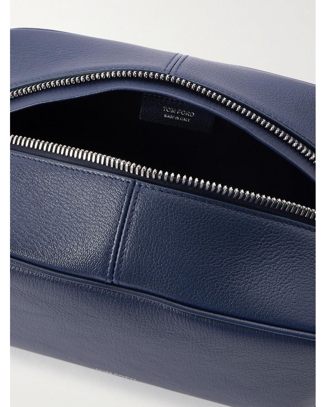 Tom Ford Blue Leather Wash Bag for men