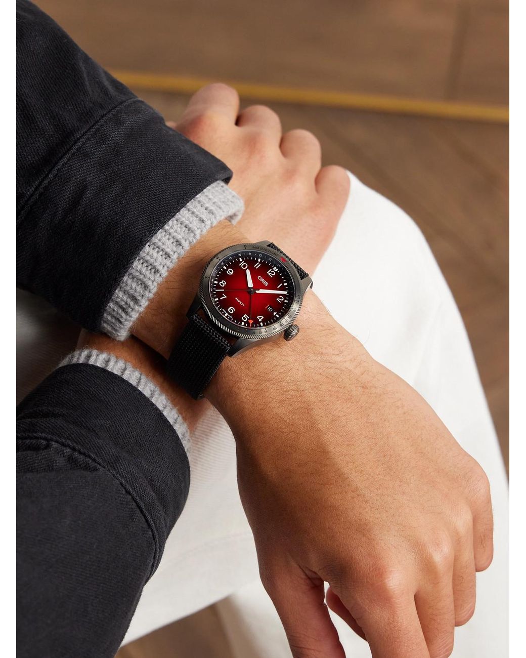 Oris Black Propilot Gmt Automatic Pvd-Coated Stainless Steel Watch, Ref. 01 798 7773 4268-07 3 20 14Glc for men