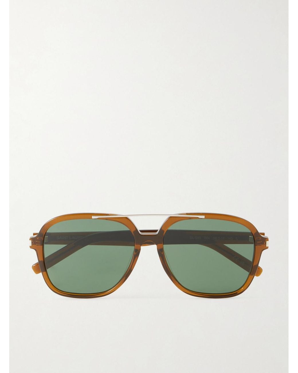 Saint Laurent Green Double-bridge Square-frame Acetate Sunglasses for men