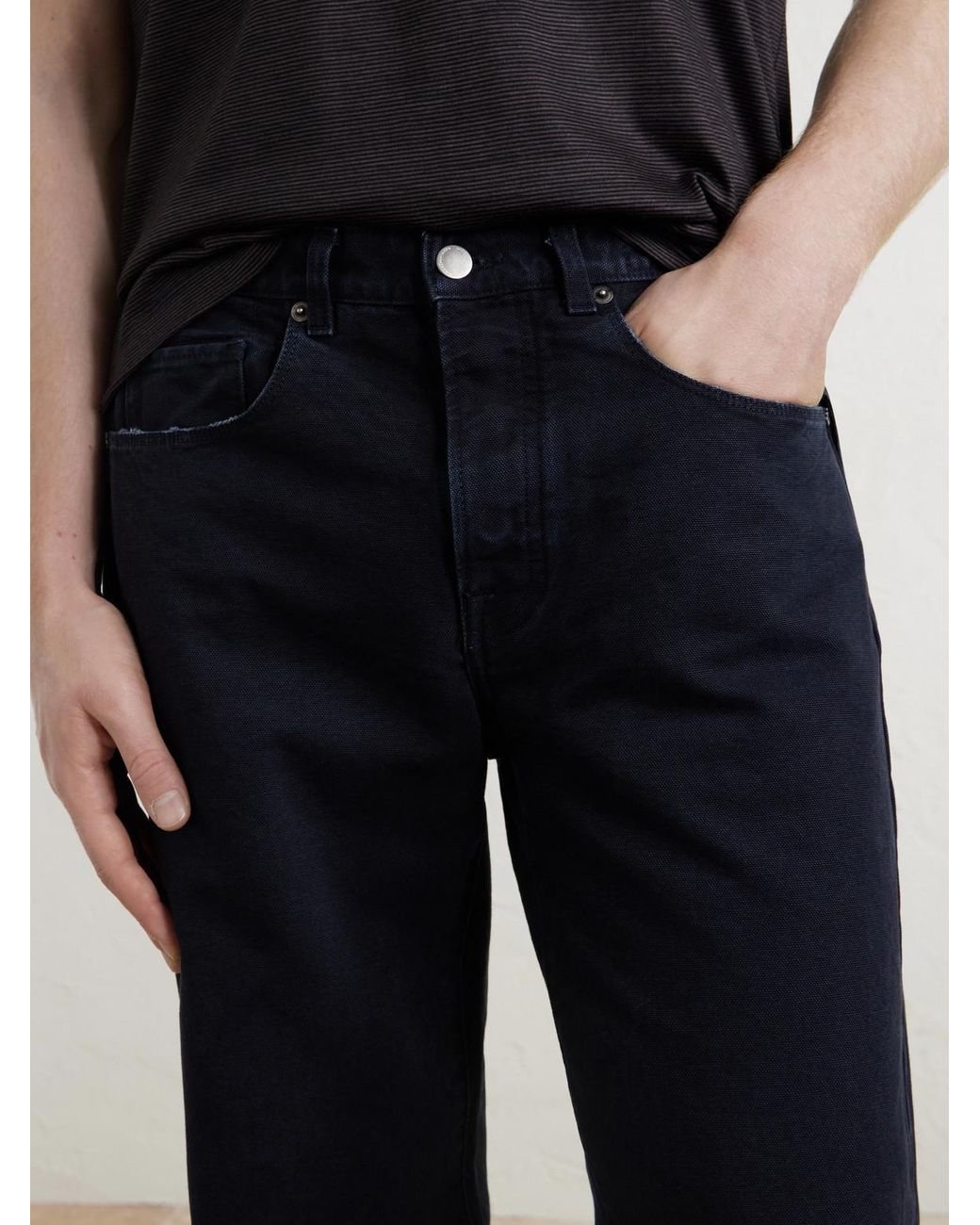 Massimo Alba Blue Oceano Straight-Leg Cotton Trousers for men