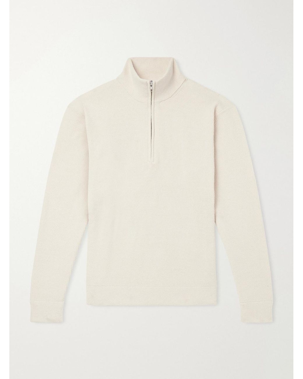 NN07 Natural Danny 6429 Ribbed Chenille Half-Zip Sweater for men
