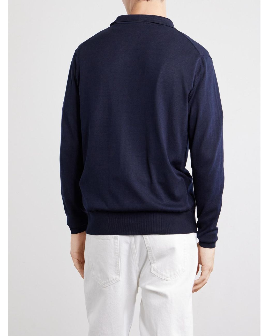 Caruso Blue Silk And Cotton-Blend Cardigan for men
