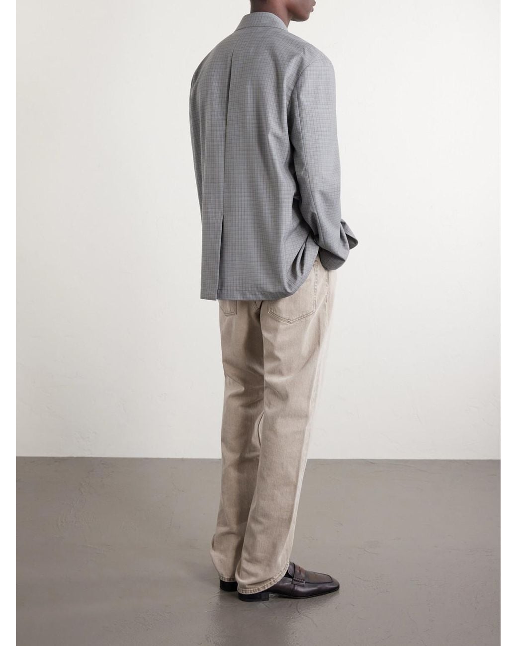 Our Legacy Gray Industry Checked Grain De Poudre Blazer for men