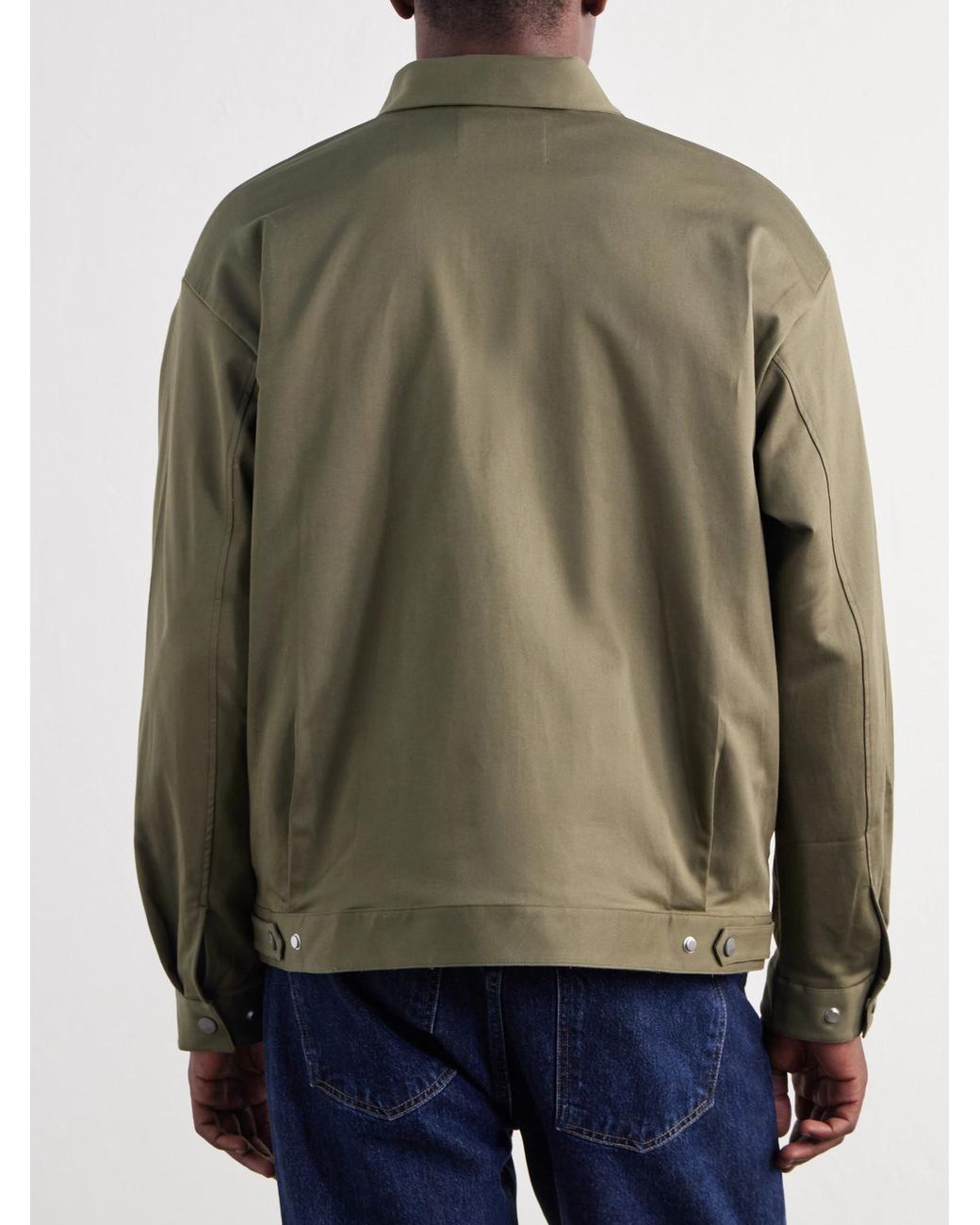 NN07 Green Petrus 1420 Organic Stretch-cotton Satin Jacket for men