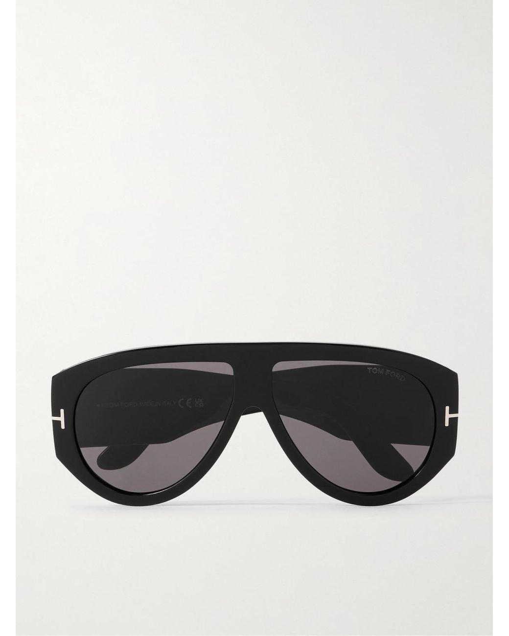 Tom Ford Black Bronson Aviator-Style Acetate Sunglasses for men