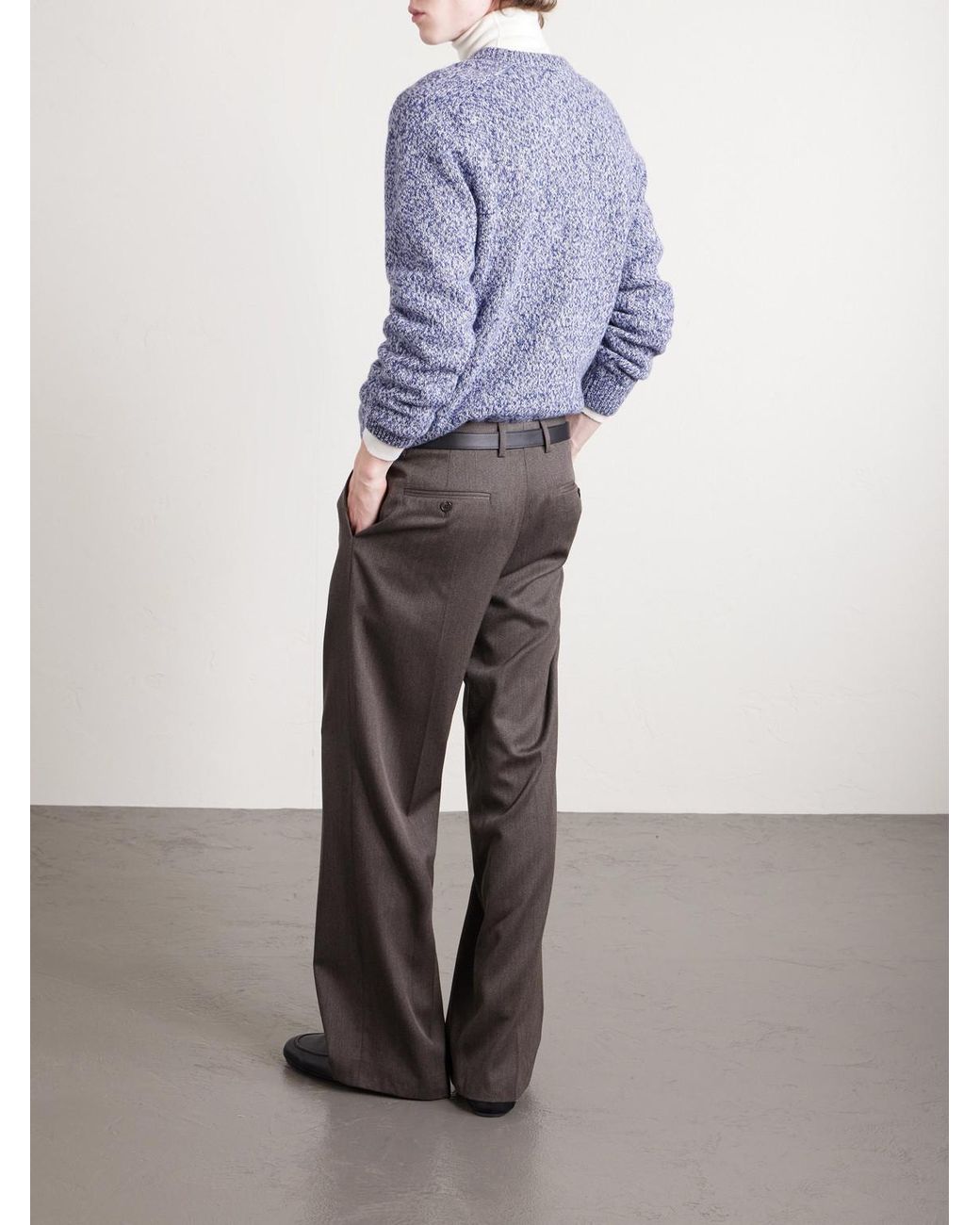 Wool And Cashmere-Blend Sweater di Céline in Blue da Uomo