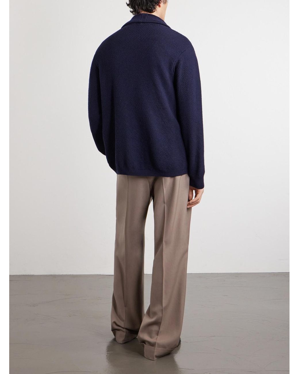 Valentino Garavani Blue Knit Wool Cardigan for men