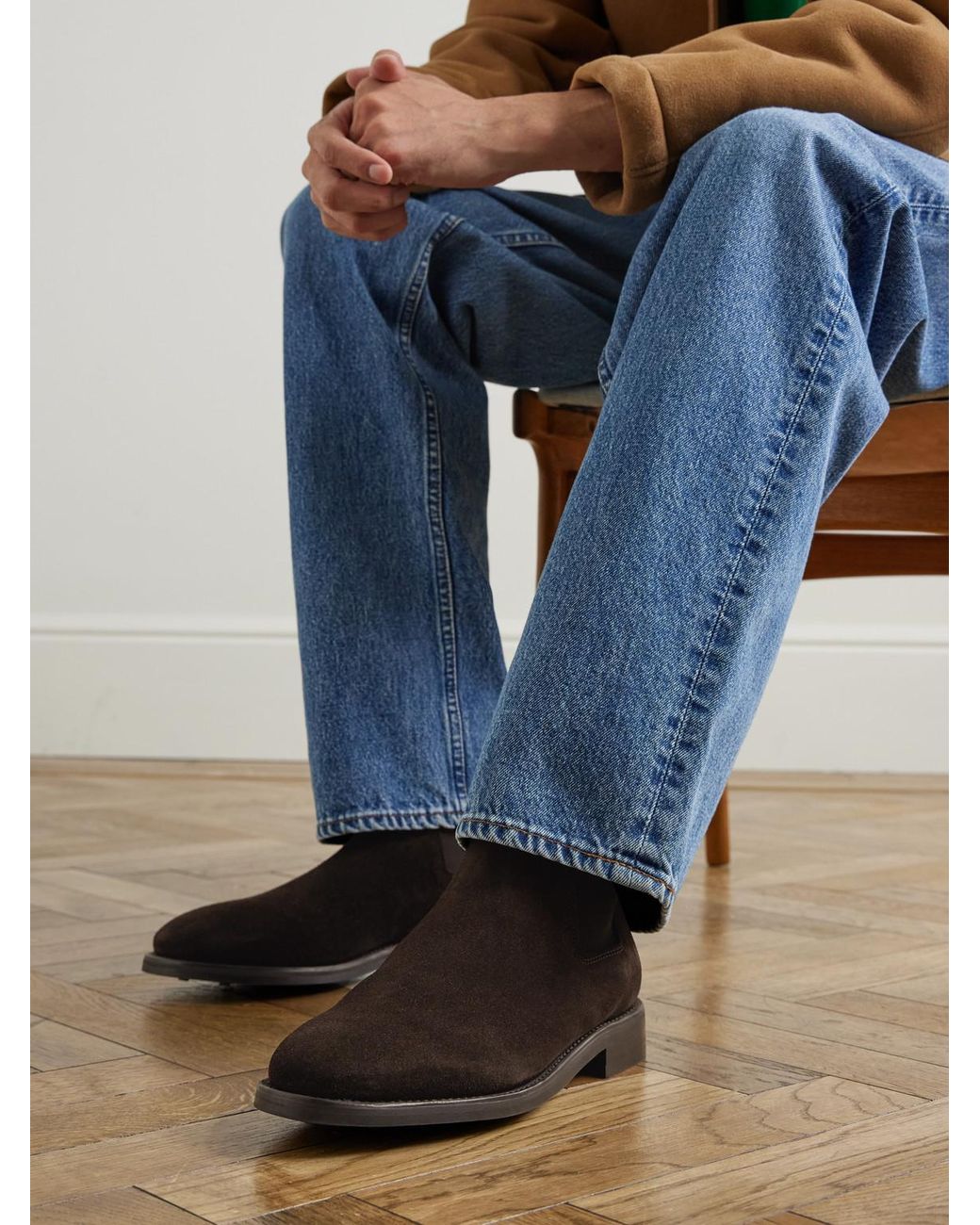 Morjas Brown Suede Chelsea Boots for men