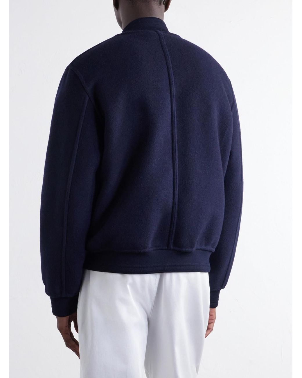 Canali Blue Reversible Cashmere And Silk-Blend Felt Bomber Jacket for men