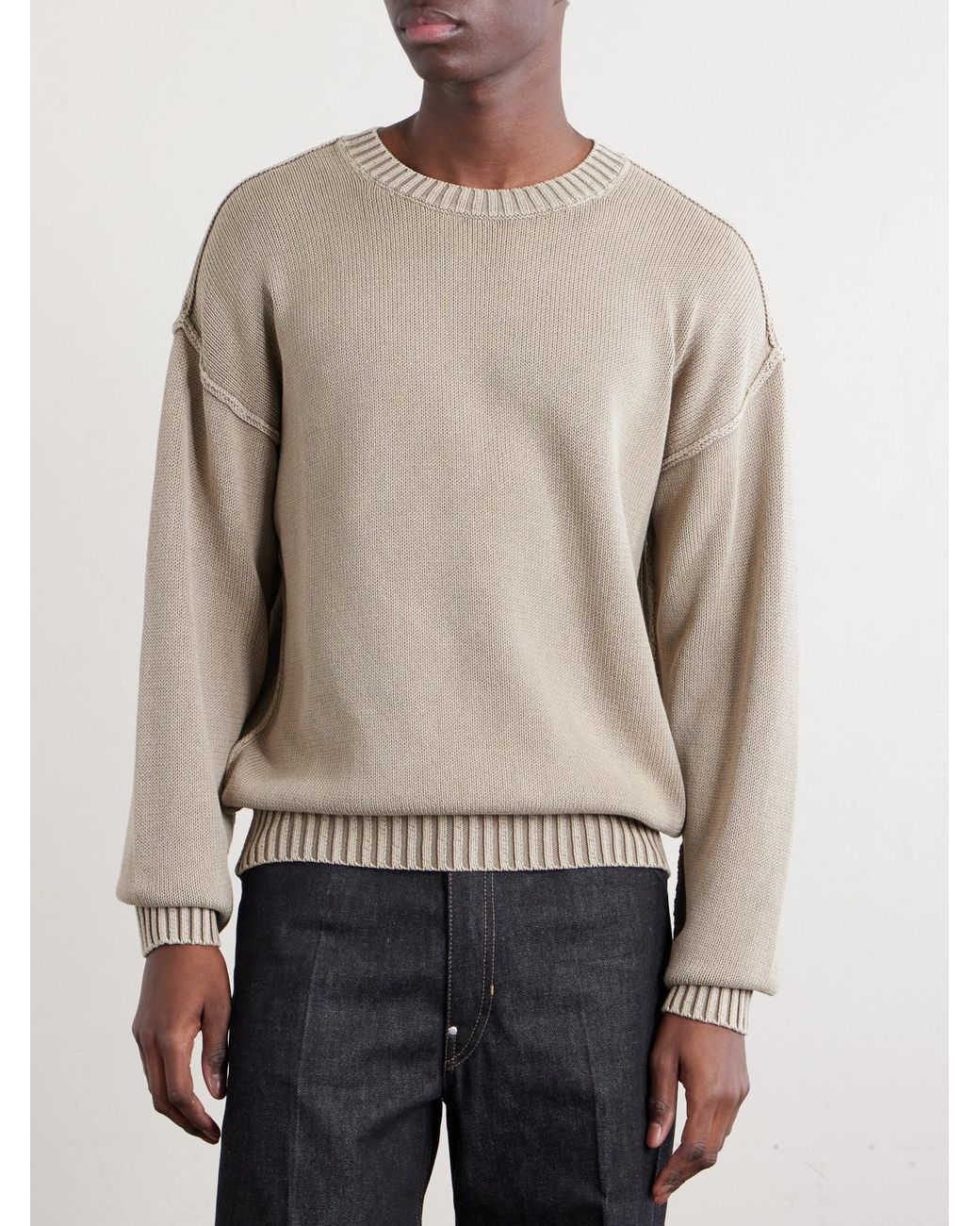 Aimé Leon Dore Natural Cotton Sweater for men