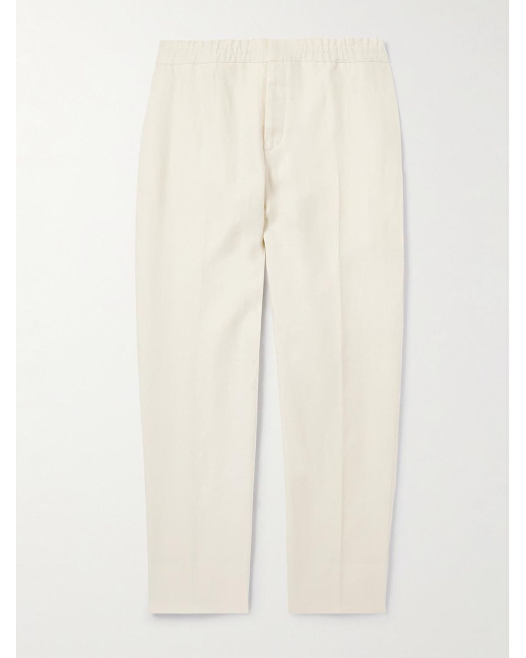 Zegna Natural Tapered Oasi Linen Trousers for men