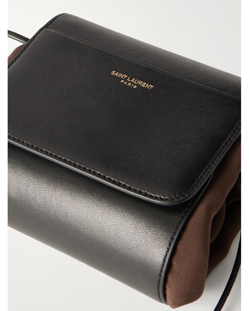 Saint Laurent Brown Shell And Leather Messenger Bag for men