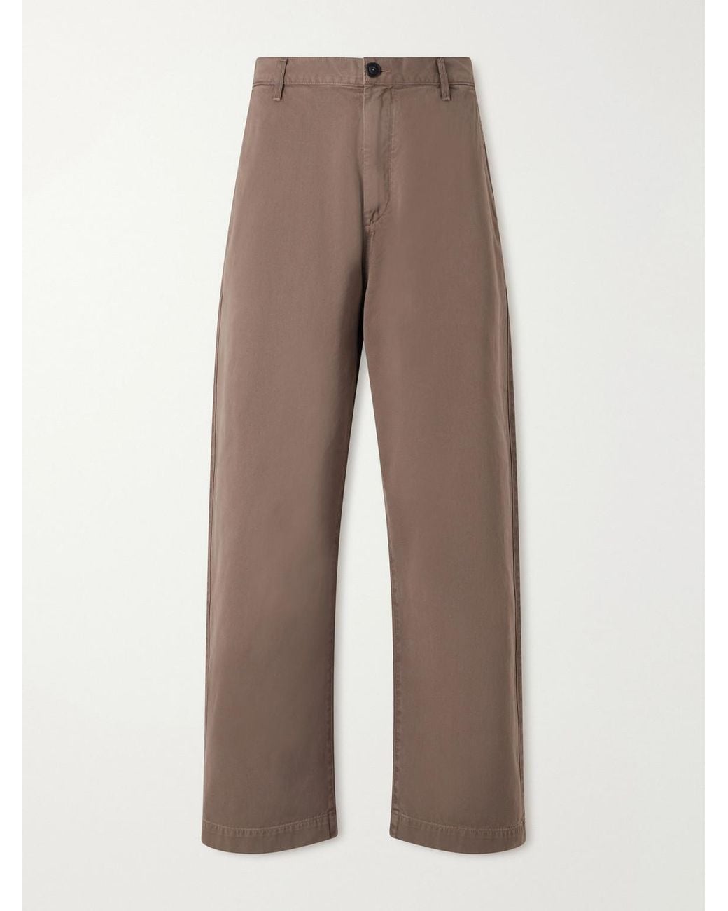 Agolde Brown Warwick Wide-Leg Recycled-Cotton Twill Trousers for men