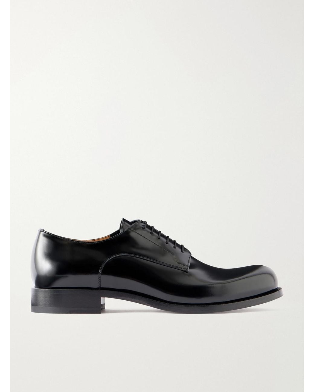 Christian Louboutin Black Moustachou Leather Oxford Shoes for men