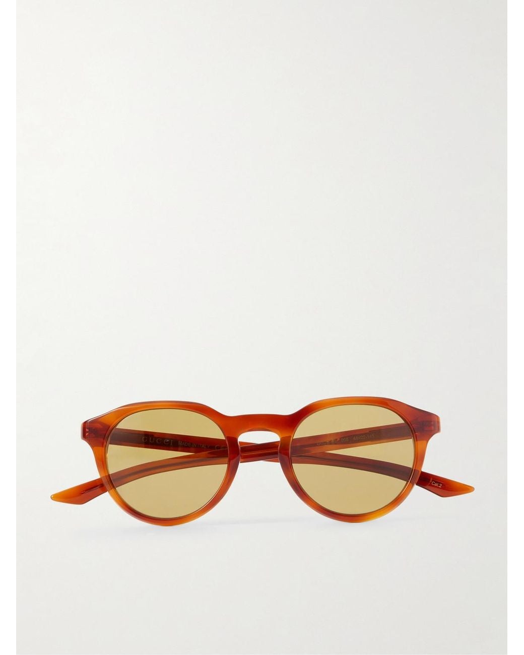 Gucci Brown Round-Frame Acetate Sunglasses for men