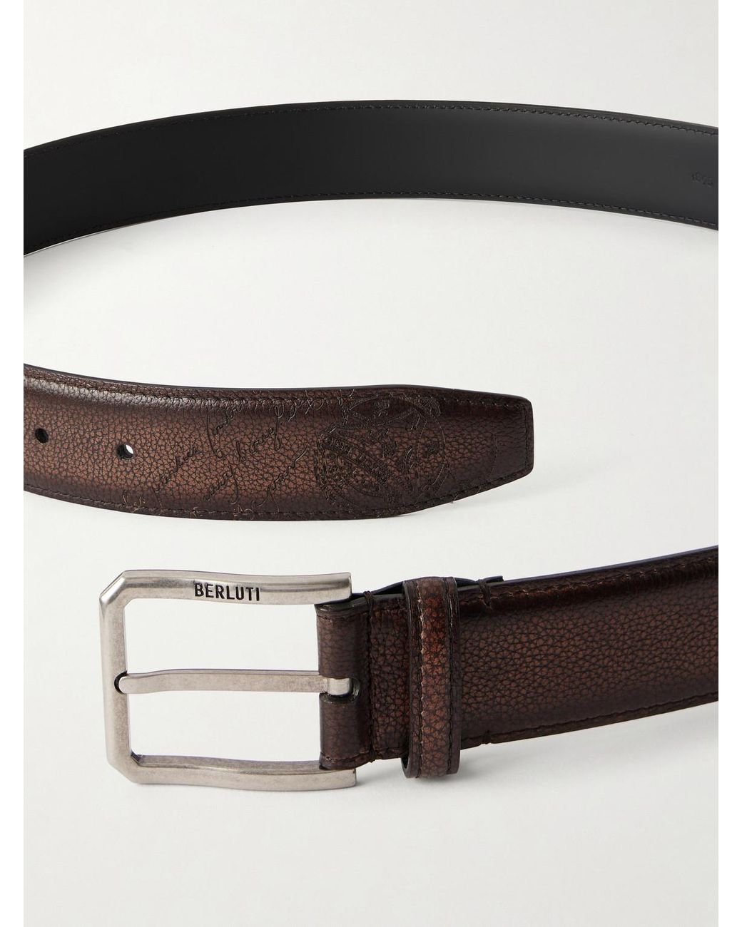 Berluti Black 3cm Full-grain Venezia Softy Leather Belt for men