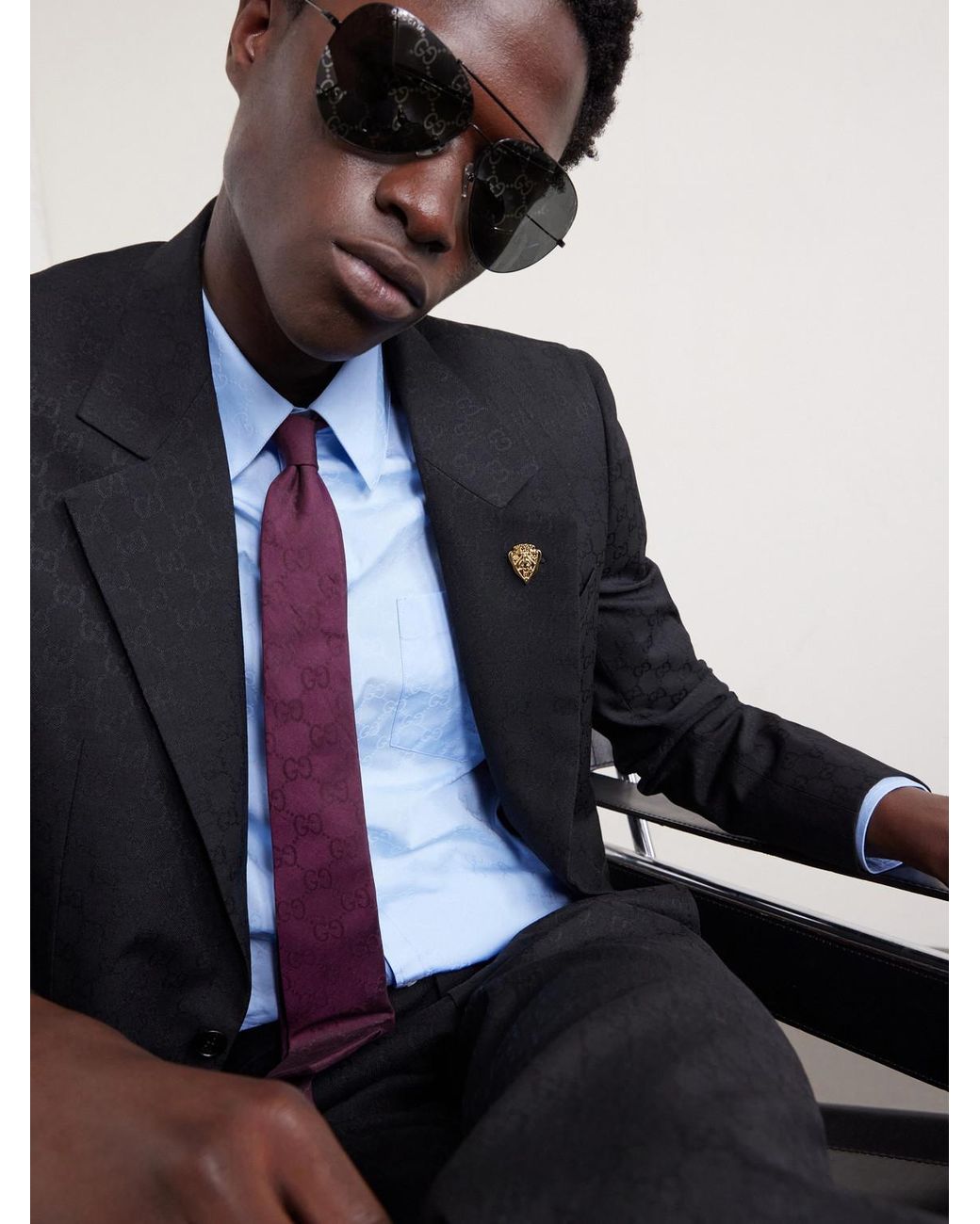 Gucci Purple 7Cm Logo-Jacquard Cotton And Silk-Blend Twill Tie for men