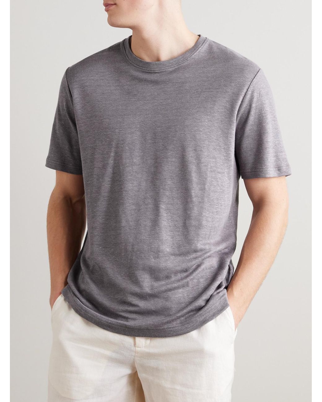 Mr P. Gray Linen T-Shirt for men