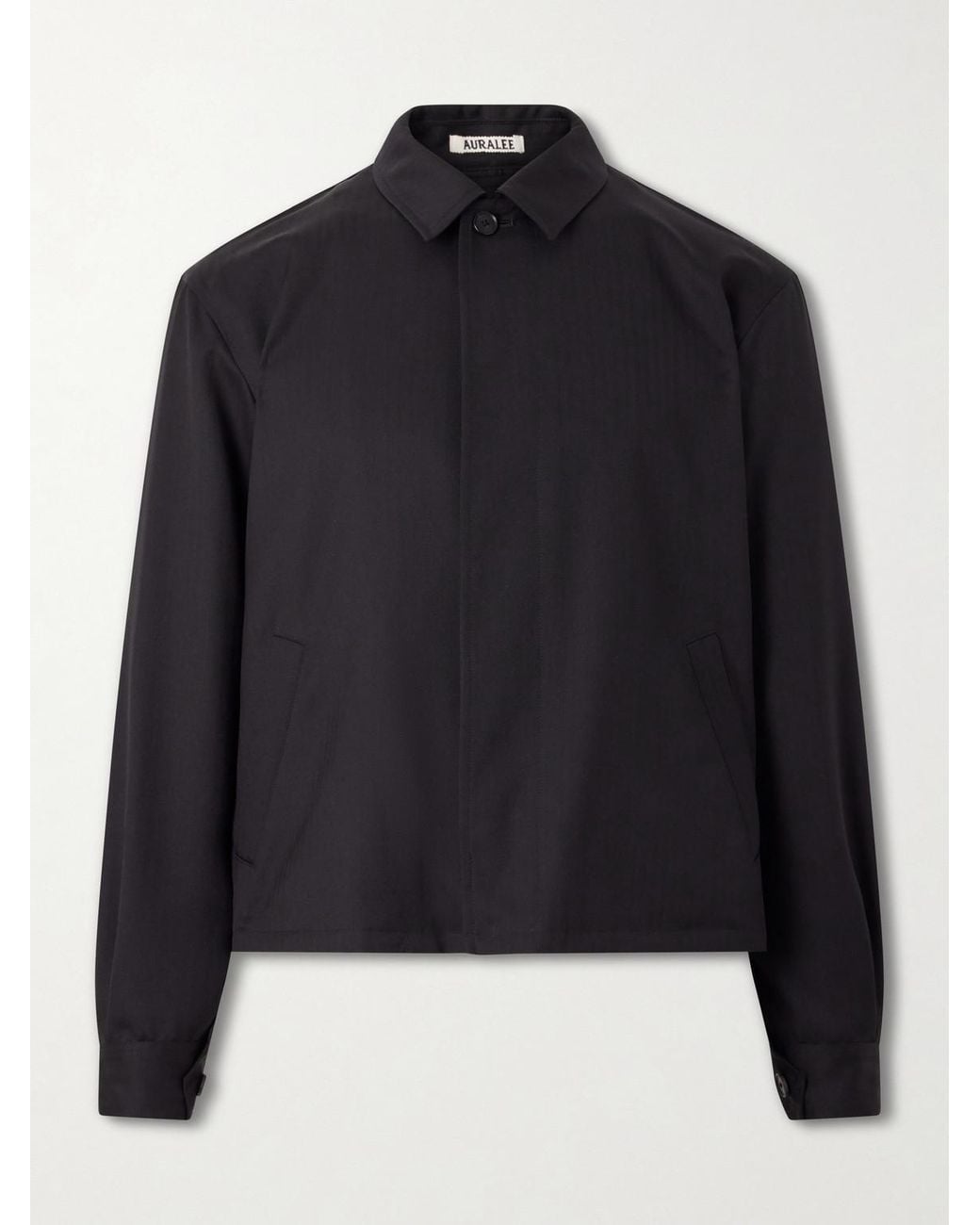Auralee Black Herringbone Wool Blouson for men