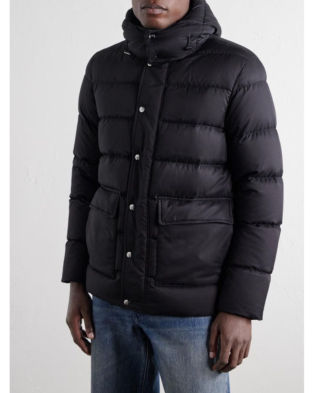 Herno Black Arendelle Hooded Quilted Shell Down Jacket for men