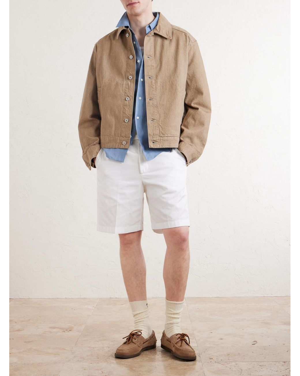 Aimé Leon Dore Blue Linen Shirt for men