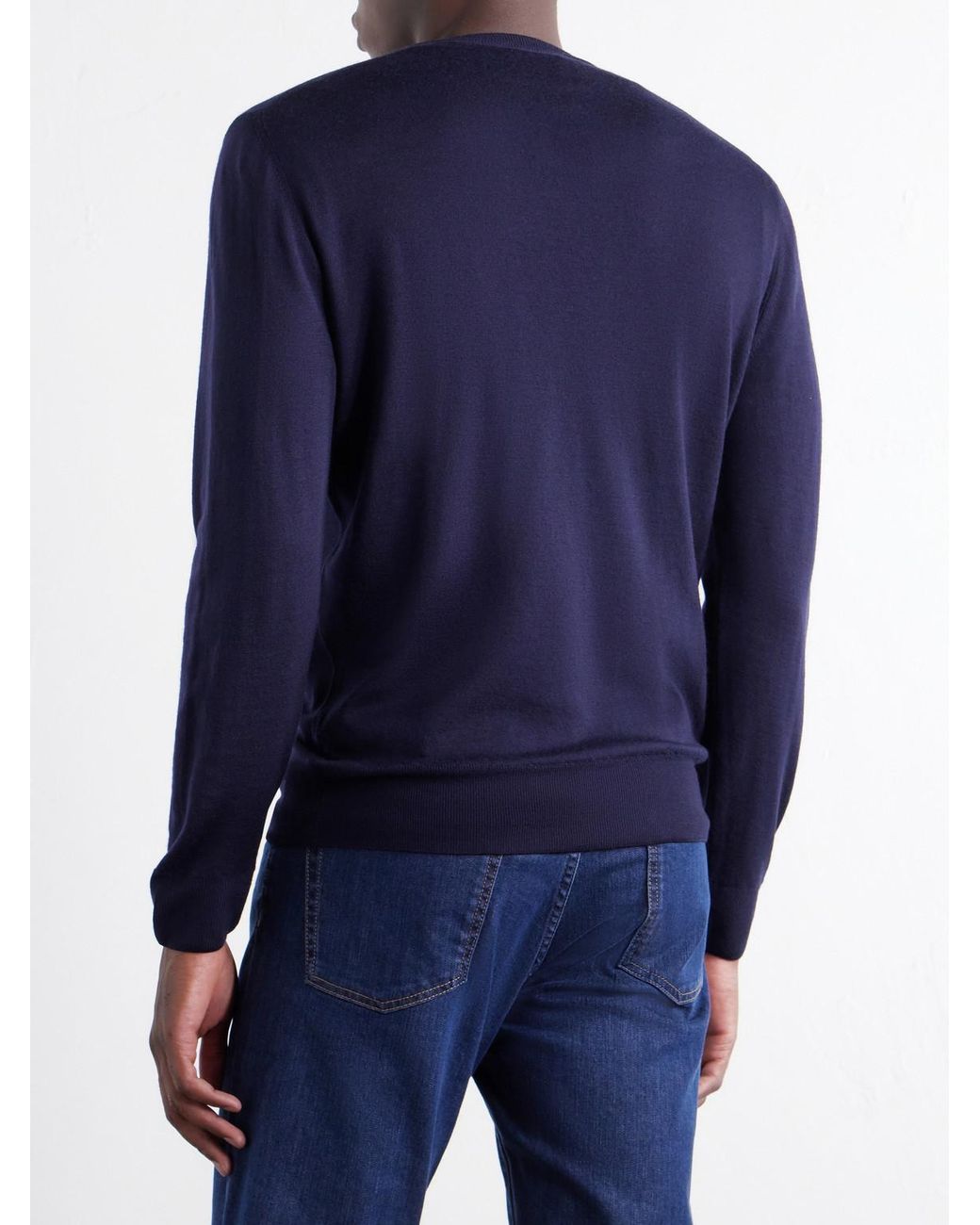 Canali Blue Wool Sweater for men