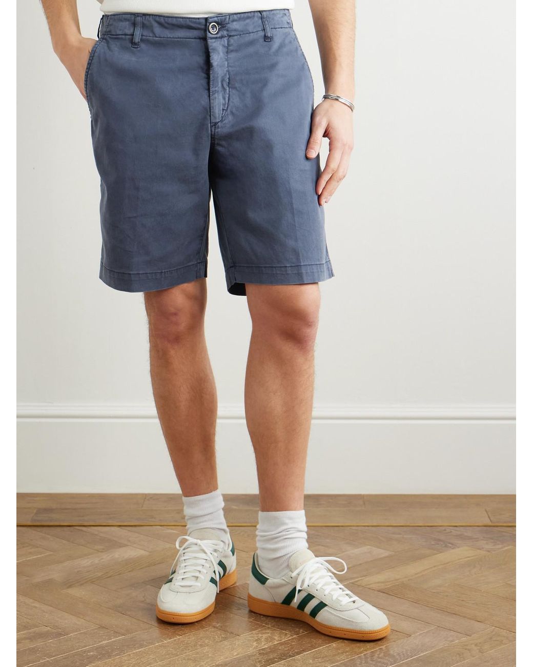Vilebrequin Blue Ponche Straight-Leg Lyocell And Cotton-Blend Bermuda Shorts for men