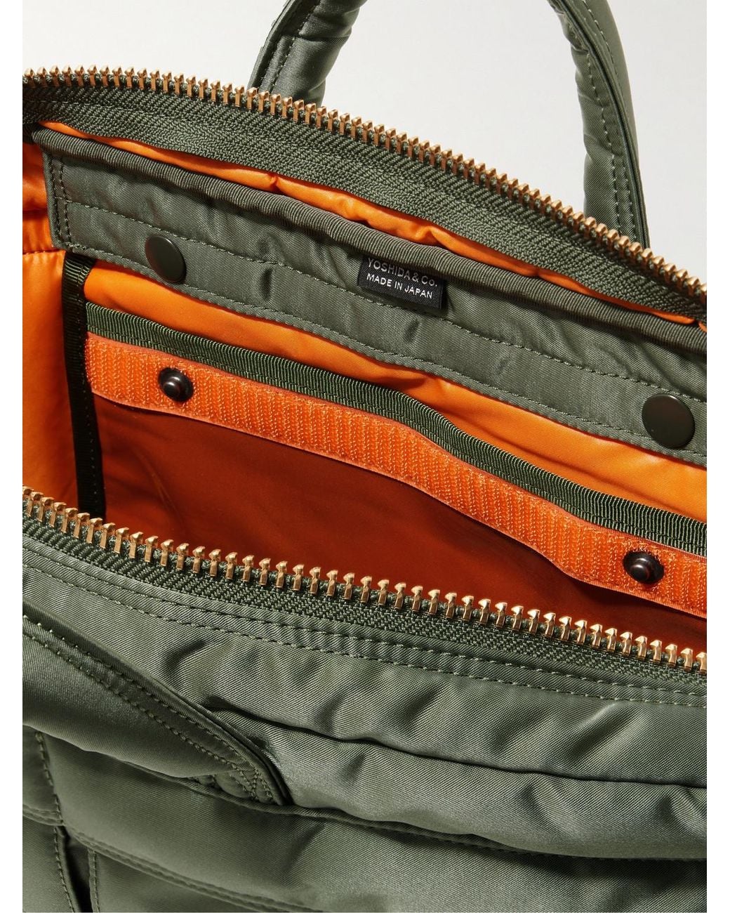 Porter-Yoshida and Co Green Tanker 2Way Nylon-Twill Briefcase for men