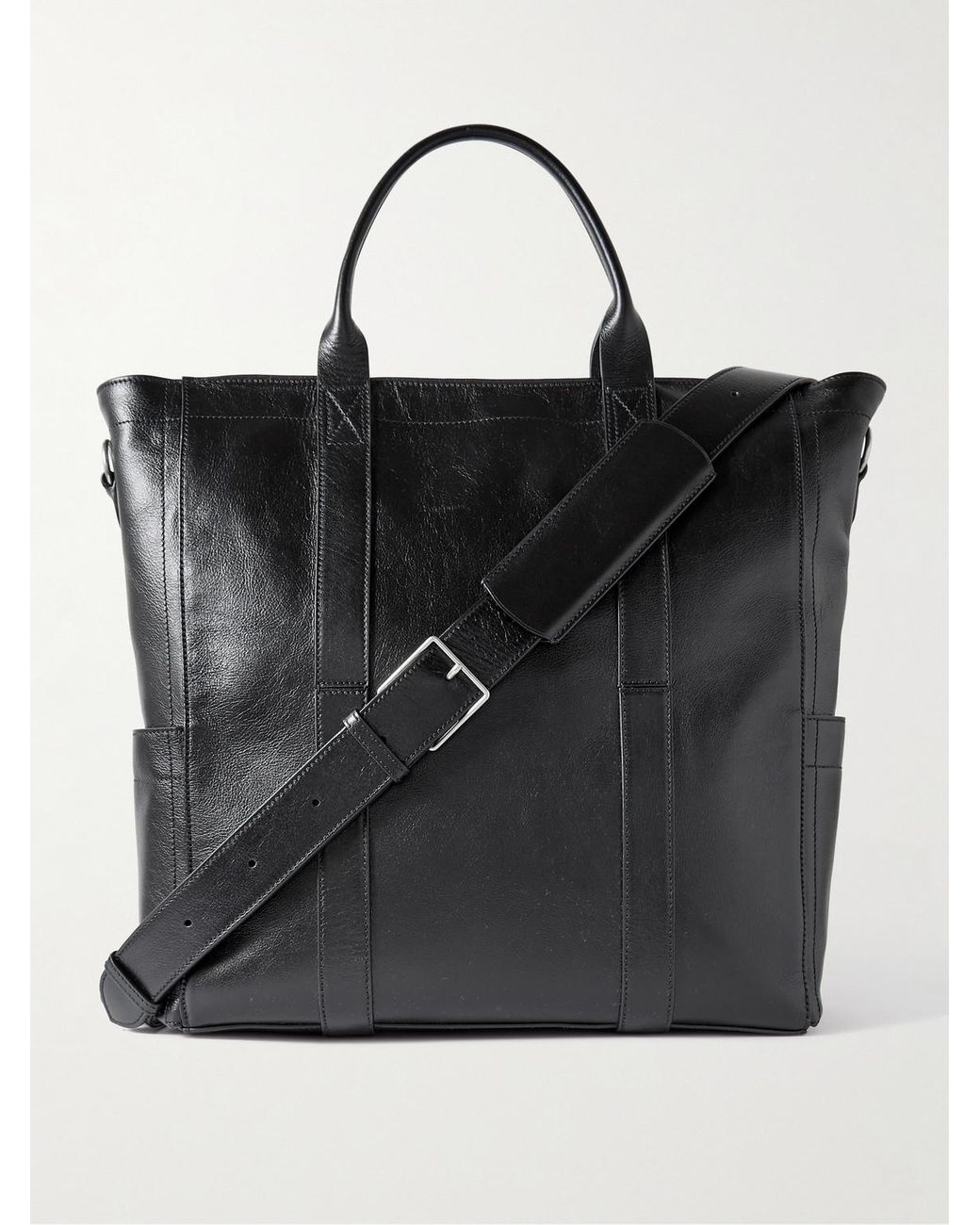 Metier Black Mariner Elvis Leather Tote Bag for men