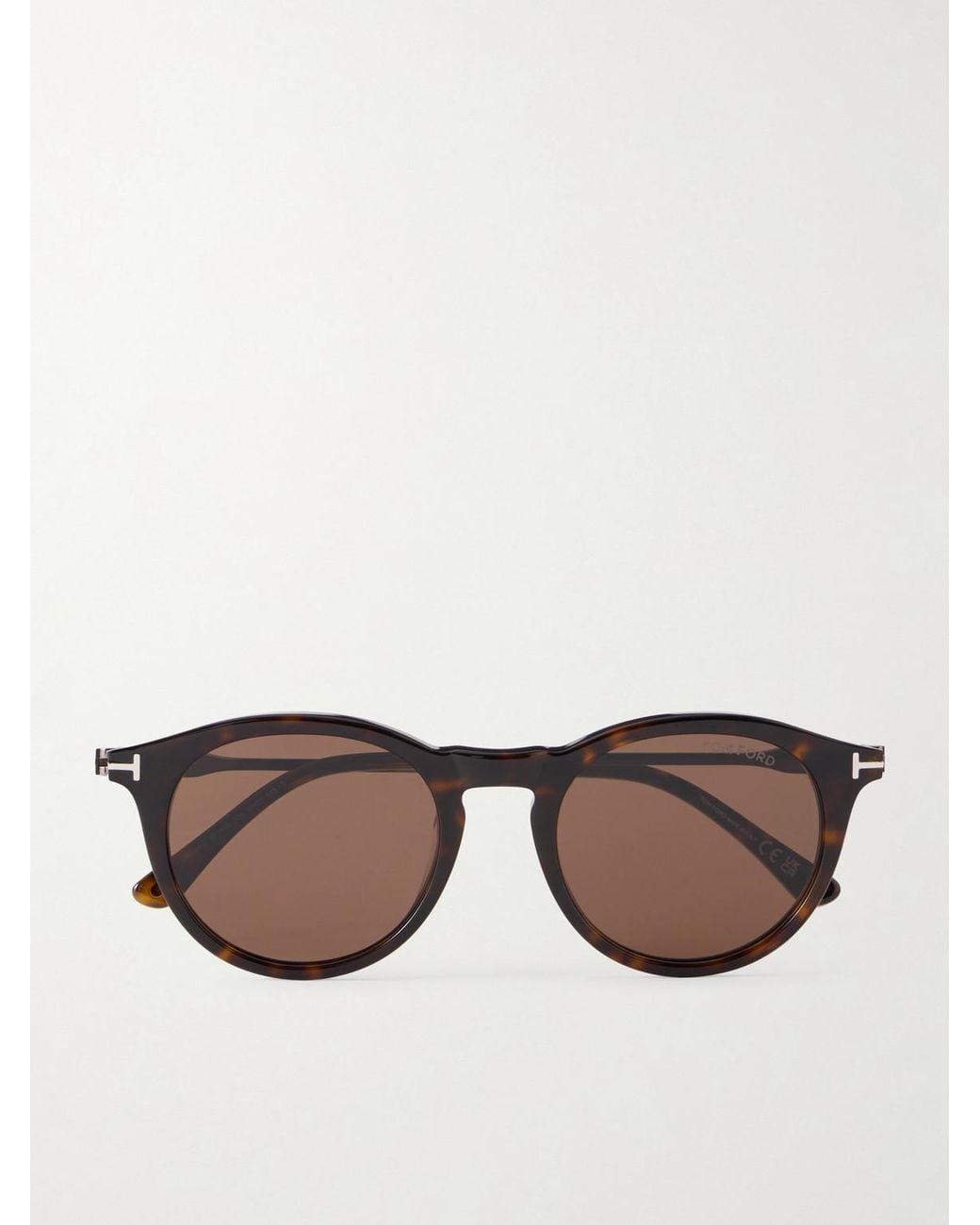 Tom Ford Brown Olivier-02 Round-Frame Tortoiseshell Acetate Sunglasses for men
