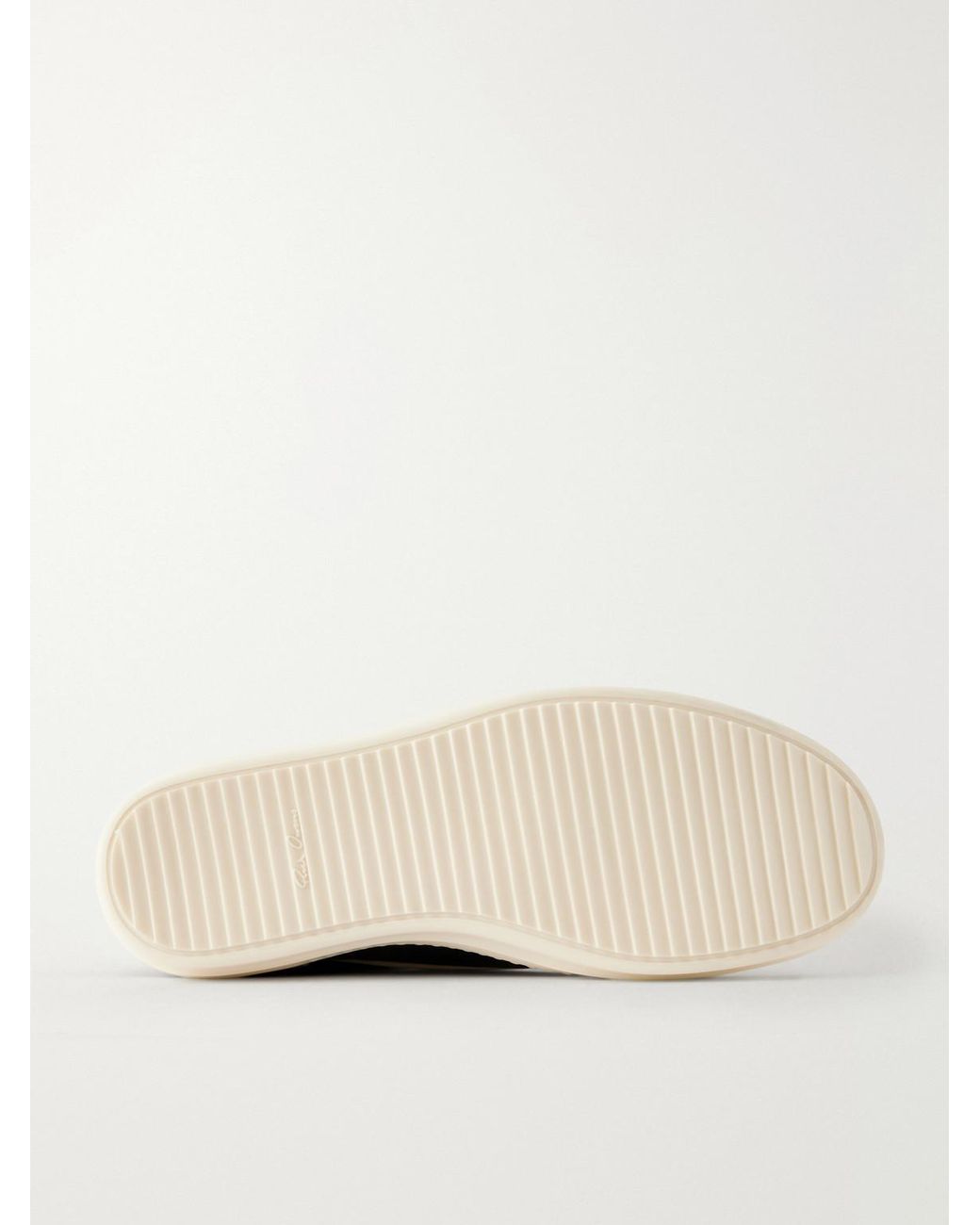 Rick Owens Black Vintage Full-grain Leather-trimmed Suede And Rubber Sneakers for men