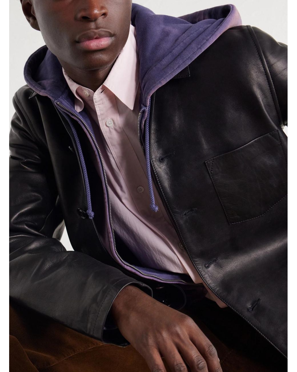Our Legacy Black Private Leather Jacket for men