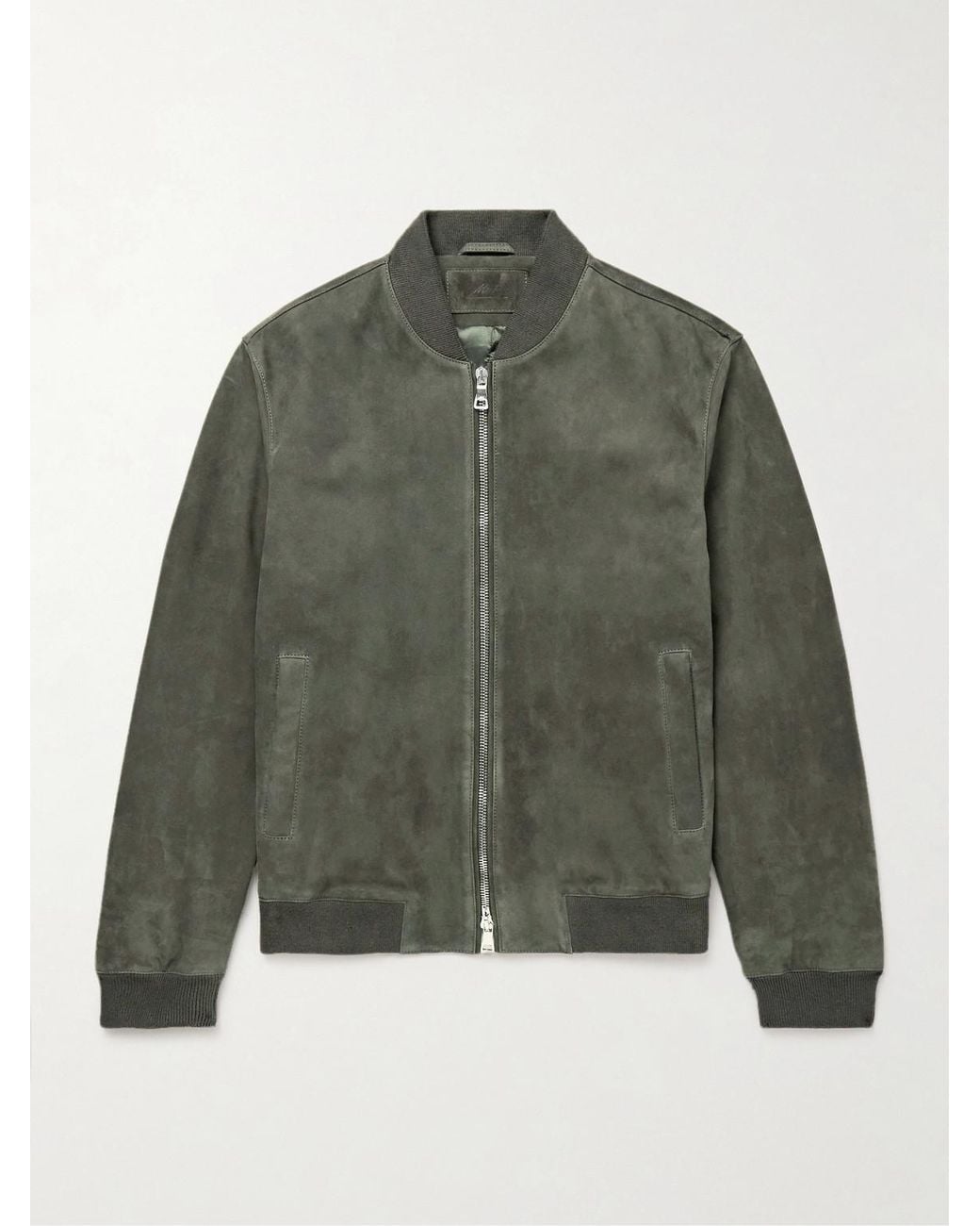 Mr P. Green Suede Bomber Jacket for men