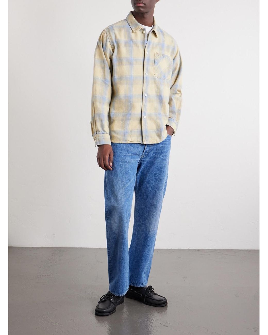 Remi Relief White Checked Cotton Shirt for men
