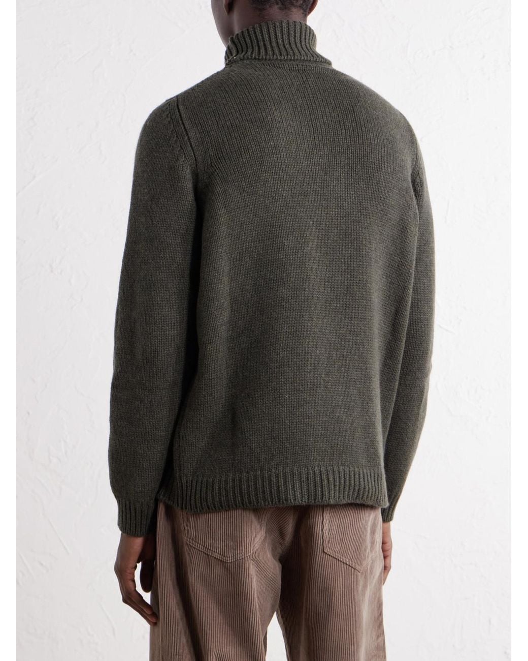 Anderson & Sheppard Gray Cashmere Rollneck Sweater for men